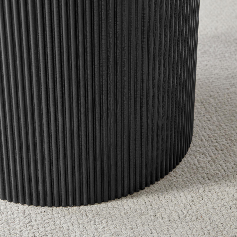 Furniturebox Penfold 4 Seater Round Wooden Pedestal Dining Table Black Image 3