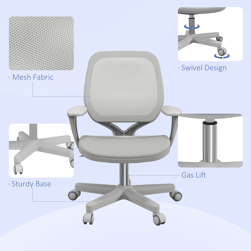Portland Grey Swivel Office Chair with Security Wheels Image 7