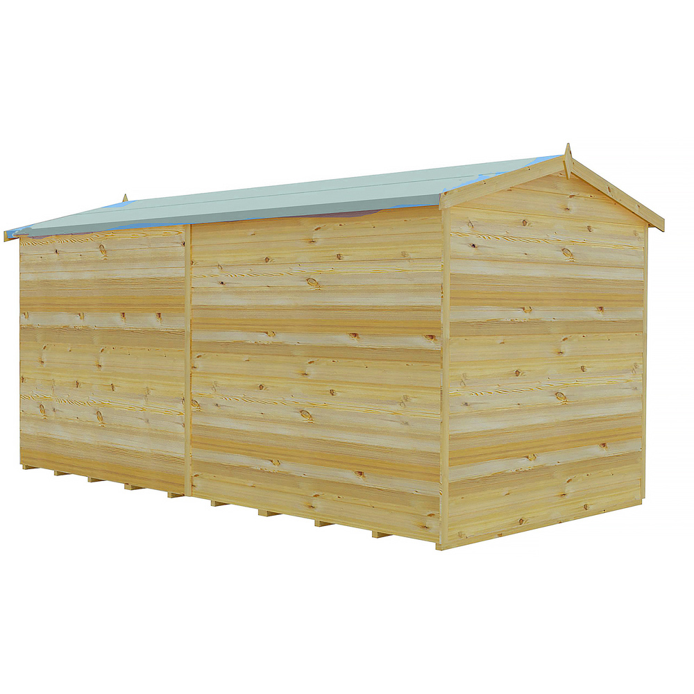 Shire 12 x 6ft Double Door Dip Treated Overlap Apex Shed Image 4
