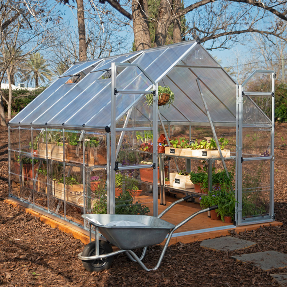Palram Canopia Balance Silver Aluminium Polycarbonate 8 x 12ft Greenhouse Image 2
