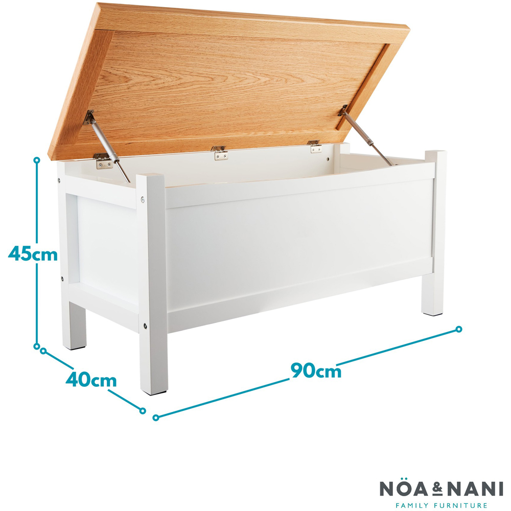 Noa and Nani Erla White and Oak Veneer Blanket Storage Chest Image 7