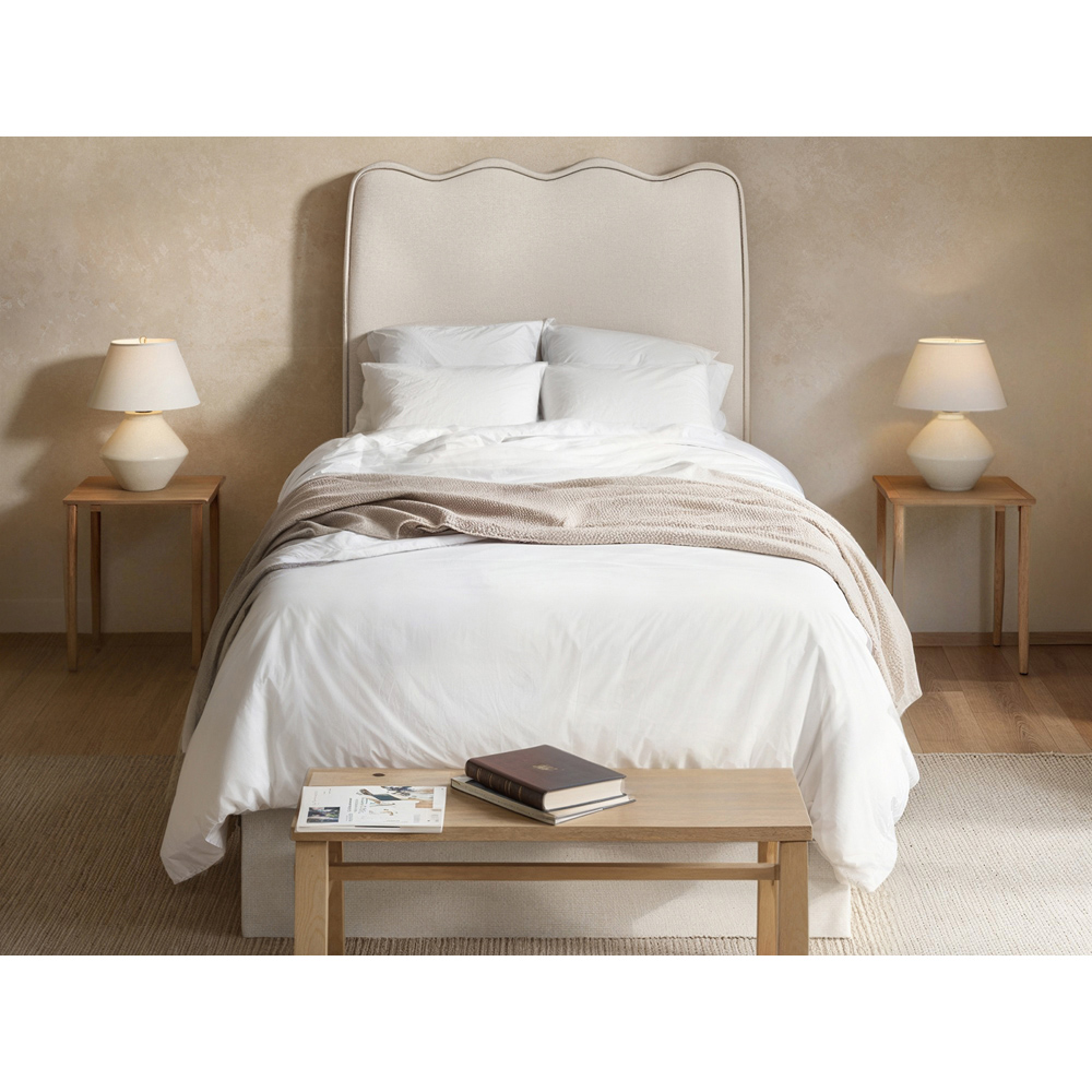 Flair Ellis Single Beige Woven Fabric Bed Frame with Trundle Image 4