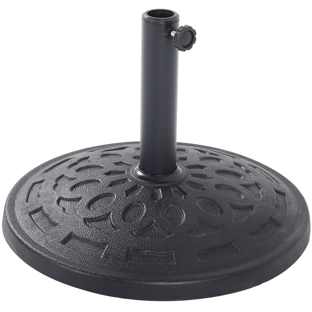 Living and Home Dark Grey Solar LED Crank and Tilt Parasol with Resin Floral Base 3m Image 5