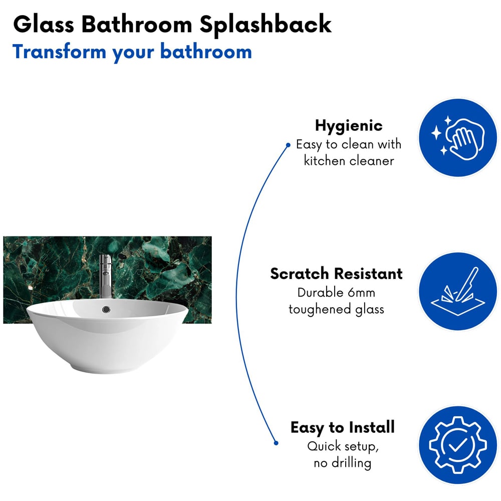 Warren Reed Designer Green Quartz Effect Bathroom Splashback 25 x 60cm Image 4