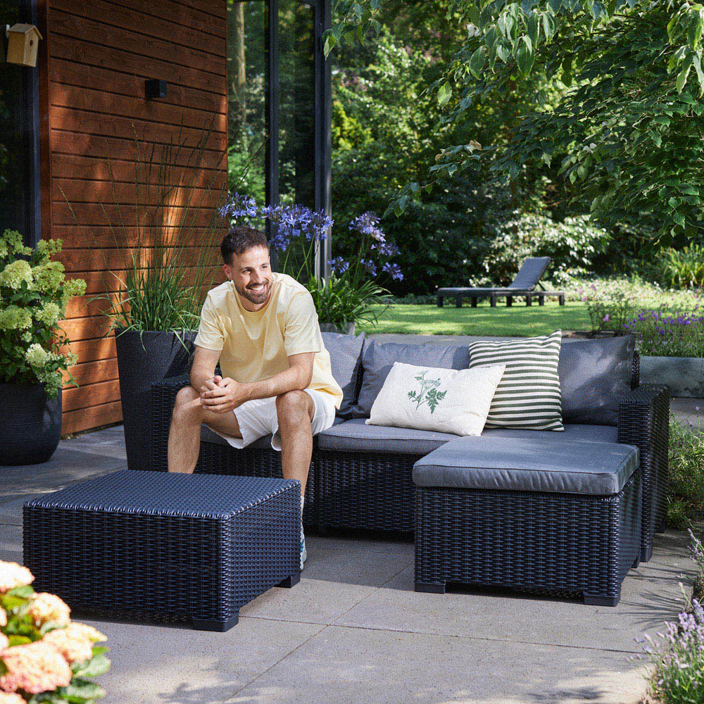 Keter California 4 Seater Grey Chaise Longue Set Image 7