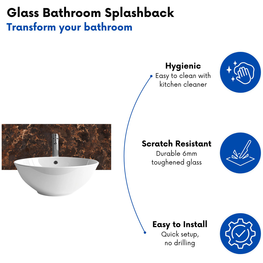 Warren Reed Designer Browns Quartz Effect Bathroom Splashback 25 x 60cm Image 4