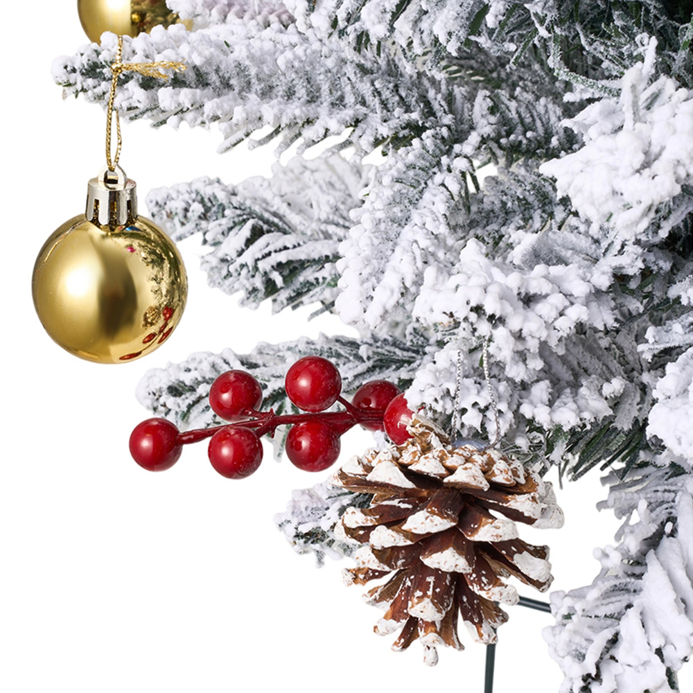 Living and Home Pre-Lit Snow Dusted Artificial Christmas Tree with Baubles 2.5ft 2 Pack Image 5