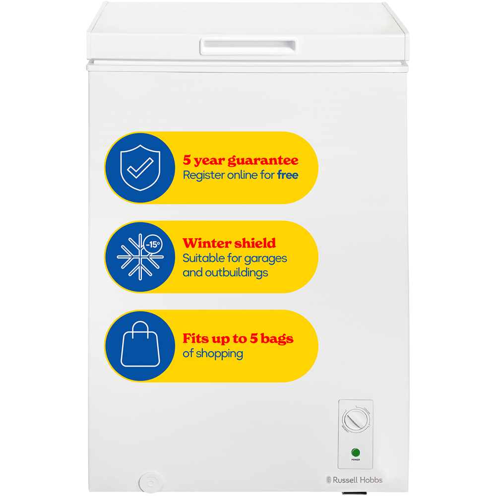 Russell Hobbs, RH99CF0E1W 99L White Compact Chest Freezer Image 5