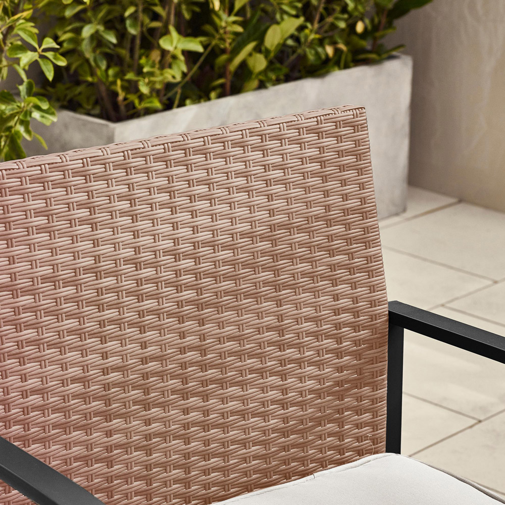 Furniturebox Seville 2 Seater Light Brown Rattan Outdoor Bistro Set Image 4