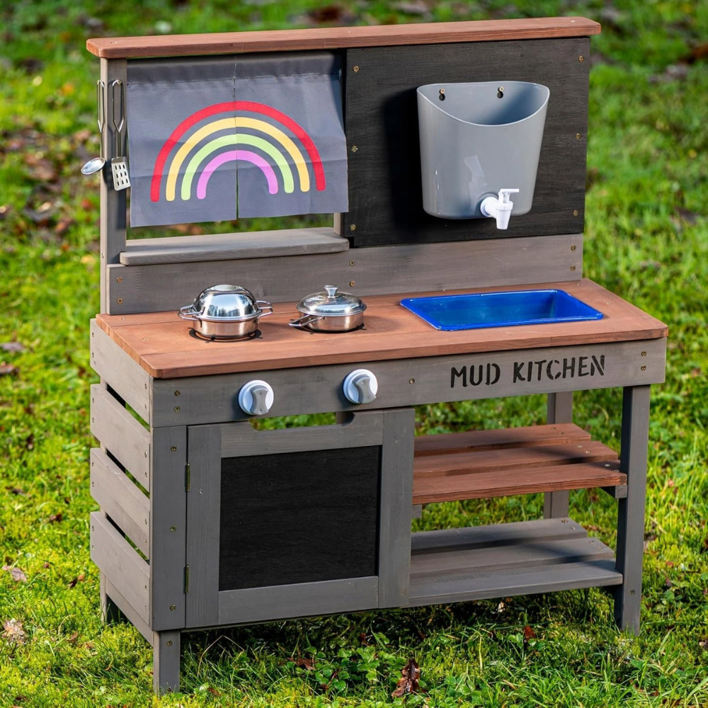 Garden Gear Kids Hemlock Wood Outdoor Mud Kitchen Play Set with Sink and Accessories Image 2