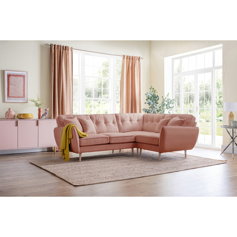 Opry Faro 4 Seater Button Back Coral Corner Sofa Image 5