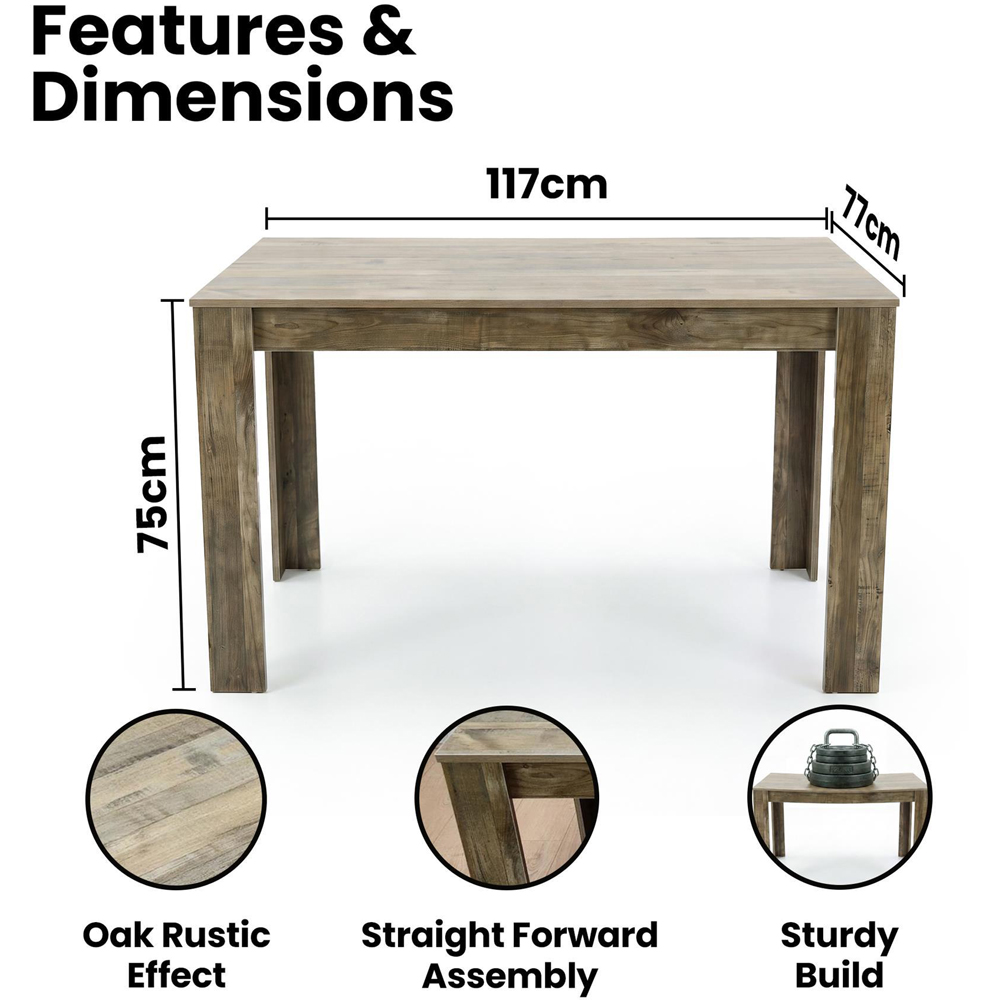 Kosy Koala 4 Seater Brown Wooden Dining Table Image 7