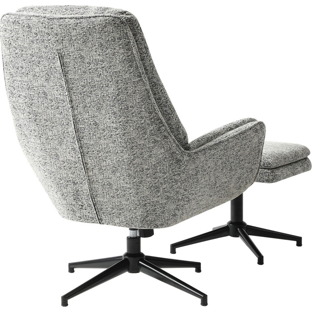 Luca Grey Boucle Chair with Footstool Image 5