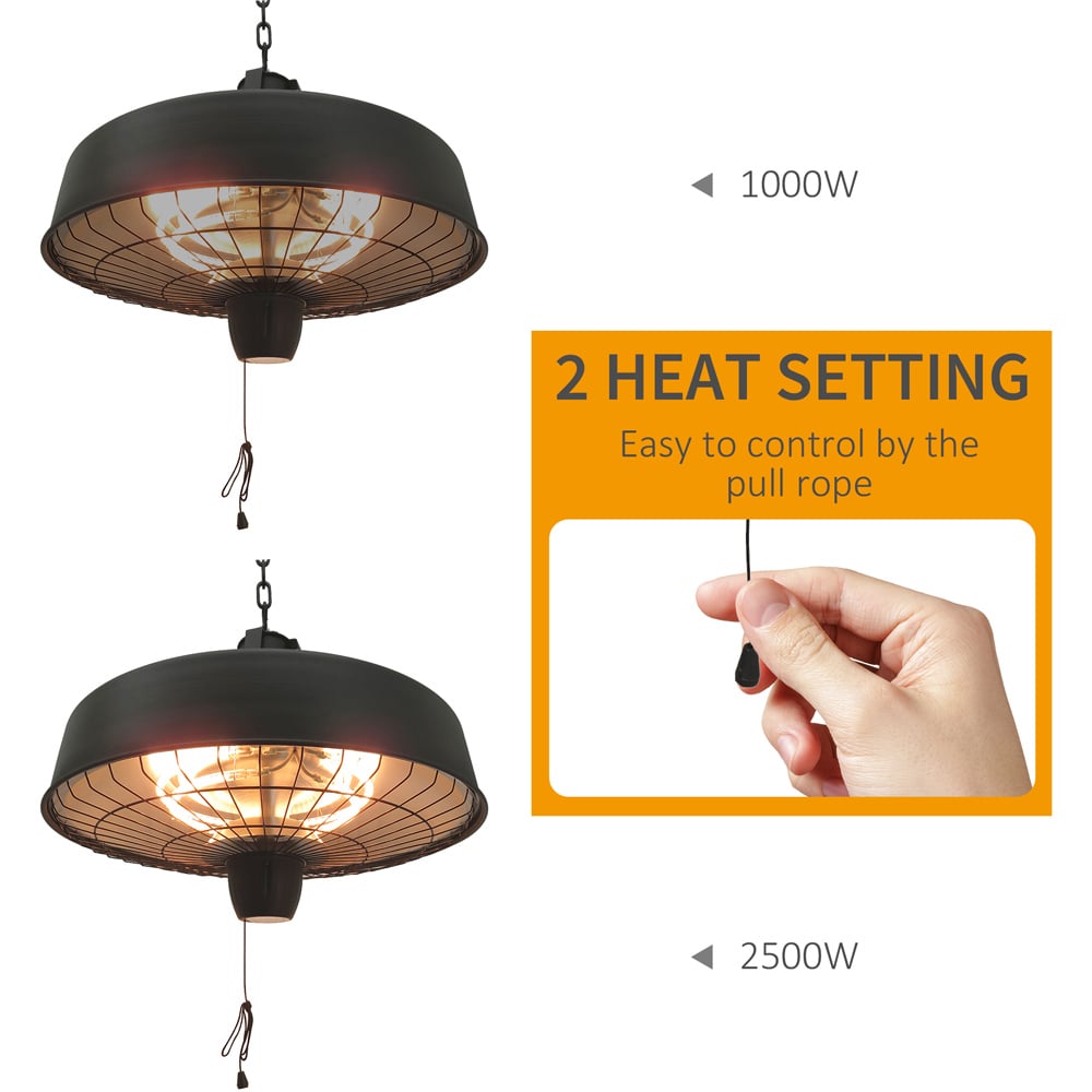 Outsunny Adjustable Infrared Ceiling Mounted Light Heater Image 8