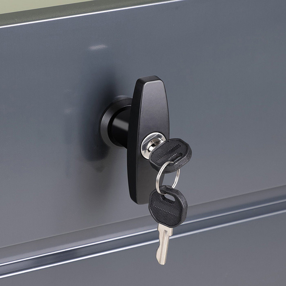 Living and Home 350L Charcoal Black Steel Lockable Garden Storage Box Image 5