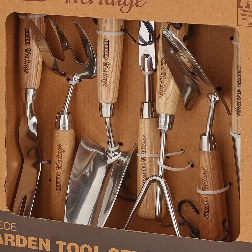 Draper 7 Piece Stainless Steel Garden Tool Set Image 3