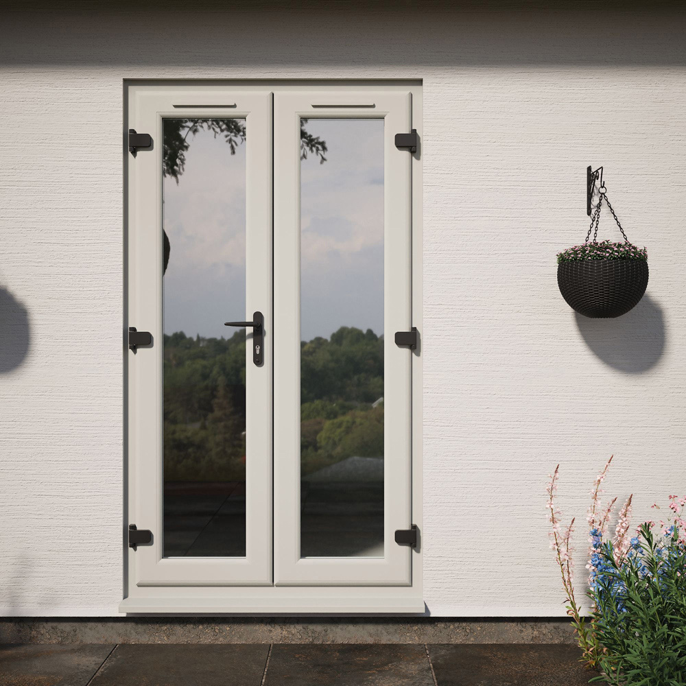 Crystal Agate and White LH Master Clear Glass uPVC Double Glazed French Door 1190 x 2090mm Image 4