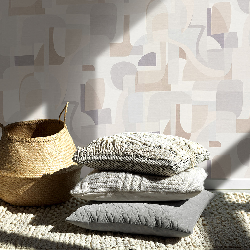 Erismann Fragment Geometric Beige Vinyl Wallpaper Image 4
