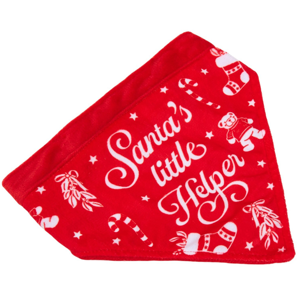 Santa's Helper Festive Pet Bandana Red Image 4