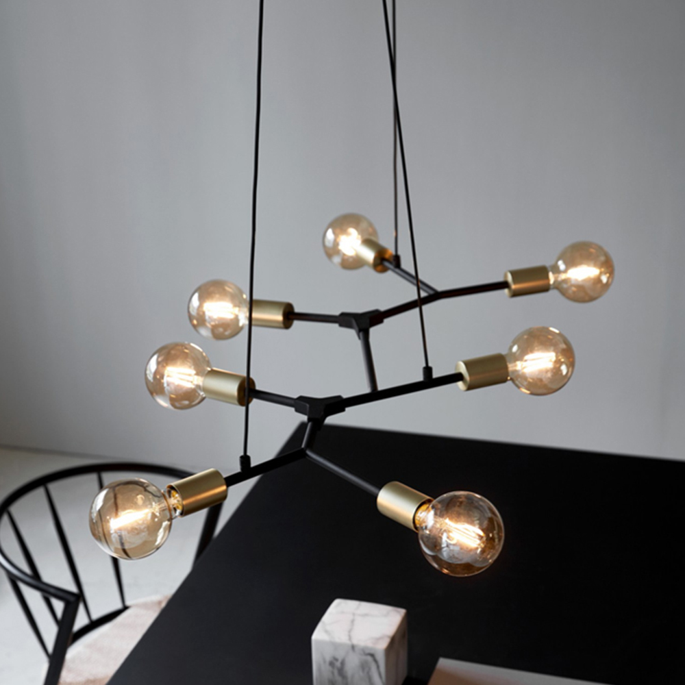 Nordlux Josefine 7 Spot Black Pendant Light Image 2