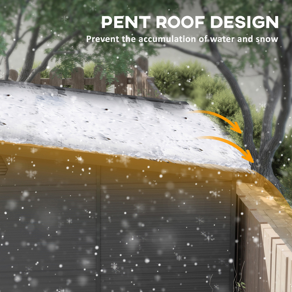 Outsunny 6 x 6ft Dark Grey Plastic Garden Shed Image 6