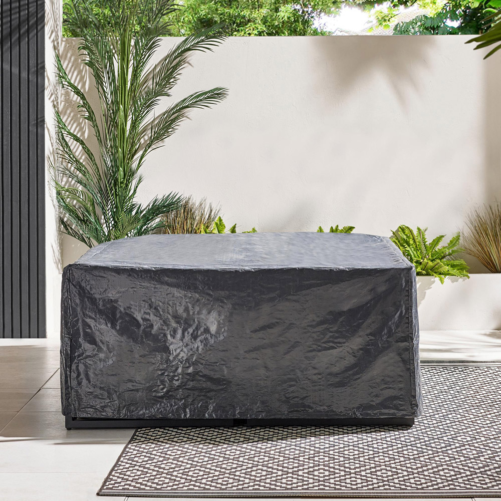 Furniturebox Piasa 6 Seater Black and Green Outdoor Corner Sofa Set Image 7