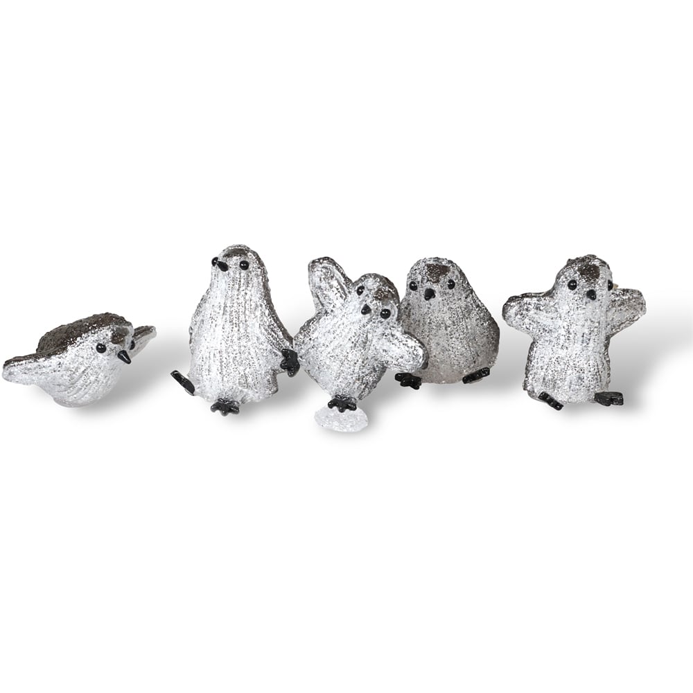 Xmas Haus Acrylic Penguin Decoration Set of 5 Image 2