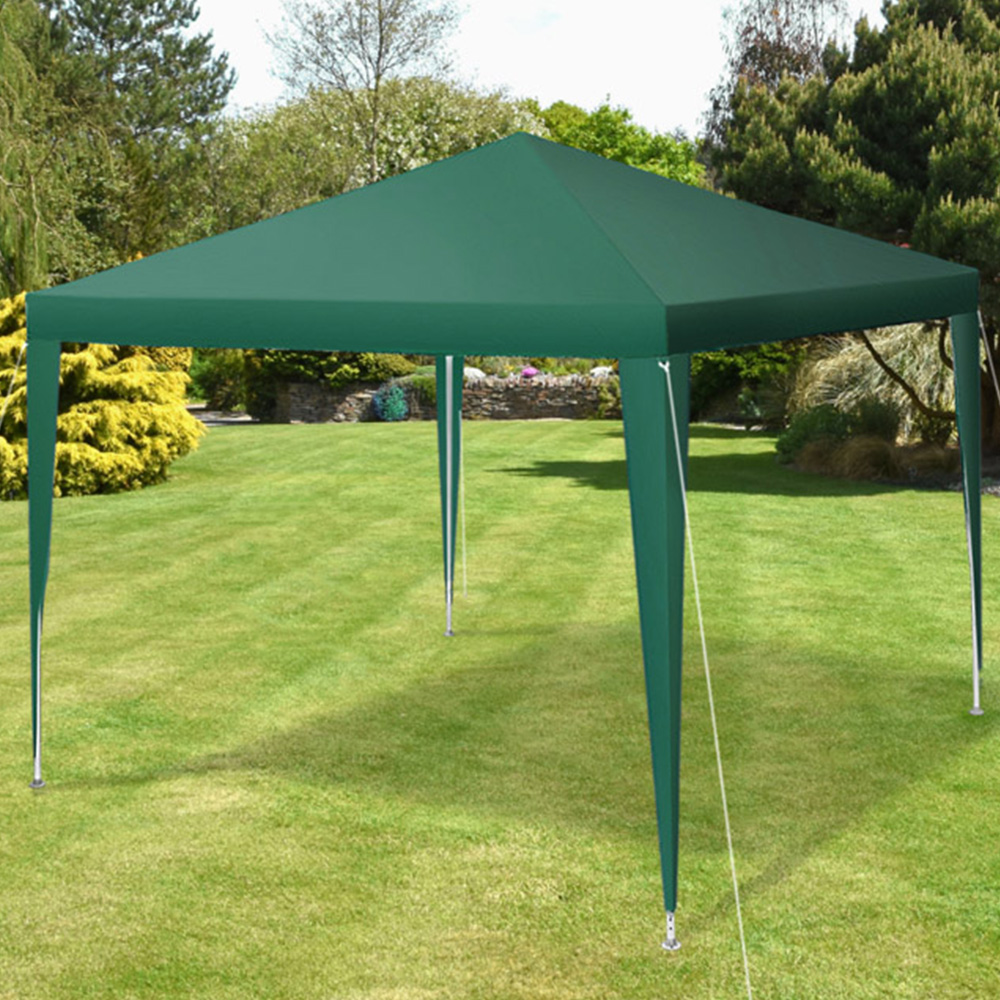 tectake Kara 3 x 3m Green Water and UV Resistant Gazebo Image 1