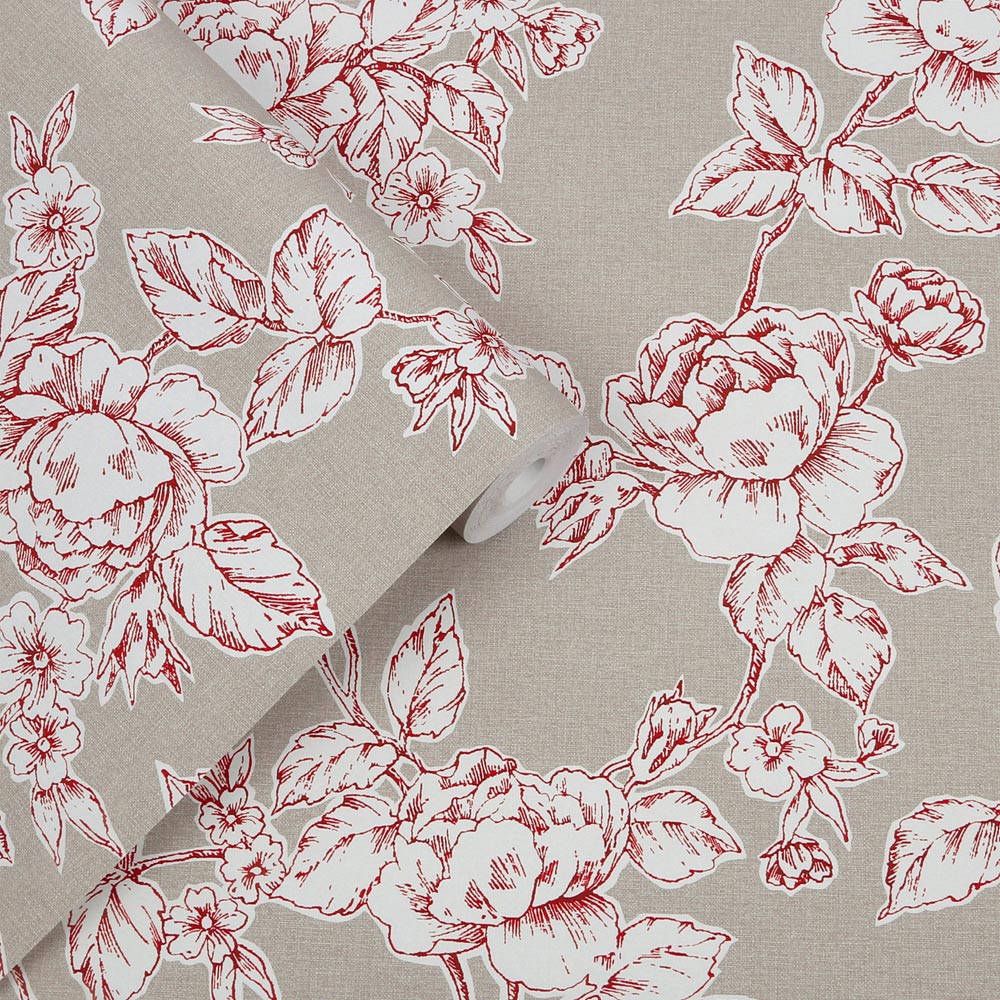 Laura Ashley Pollington Roses Dark Dove Grey Wallpaper Image 2