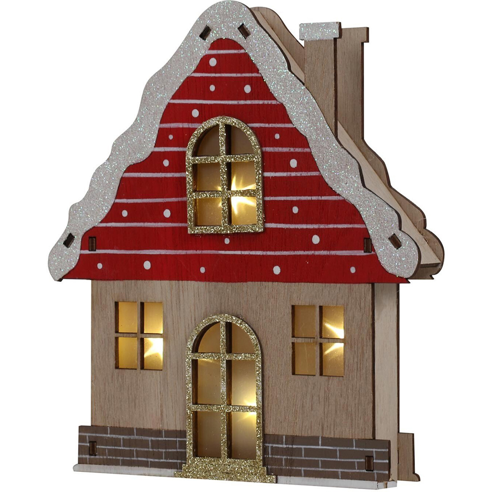 Candy Cane Lane Natural Wooden LED House Image 4