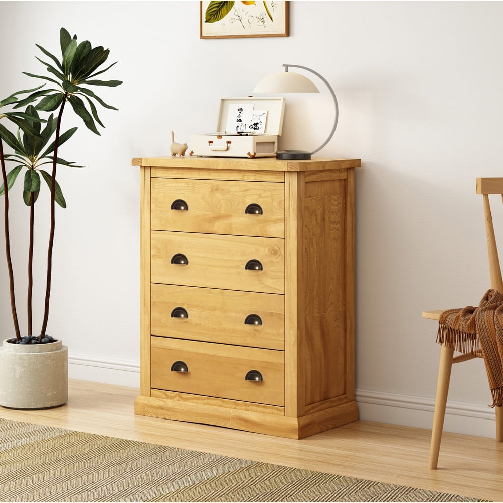 Cabinet Bits Lucca 4 Drawer Antique Wax Brass Cup Handle Chest of Drawers Image 8