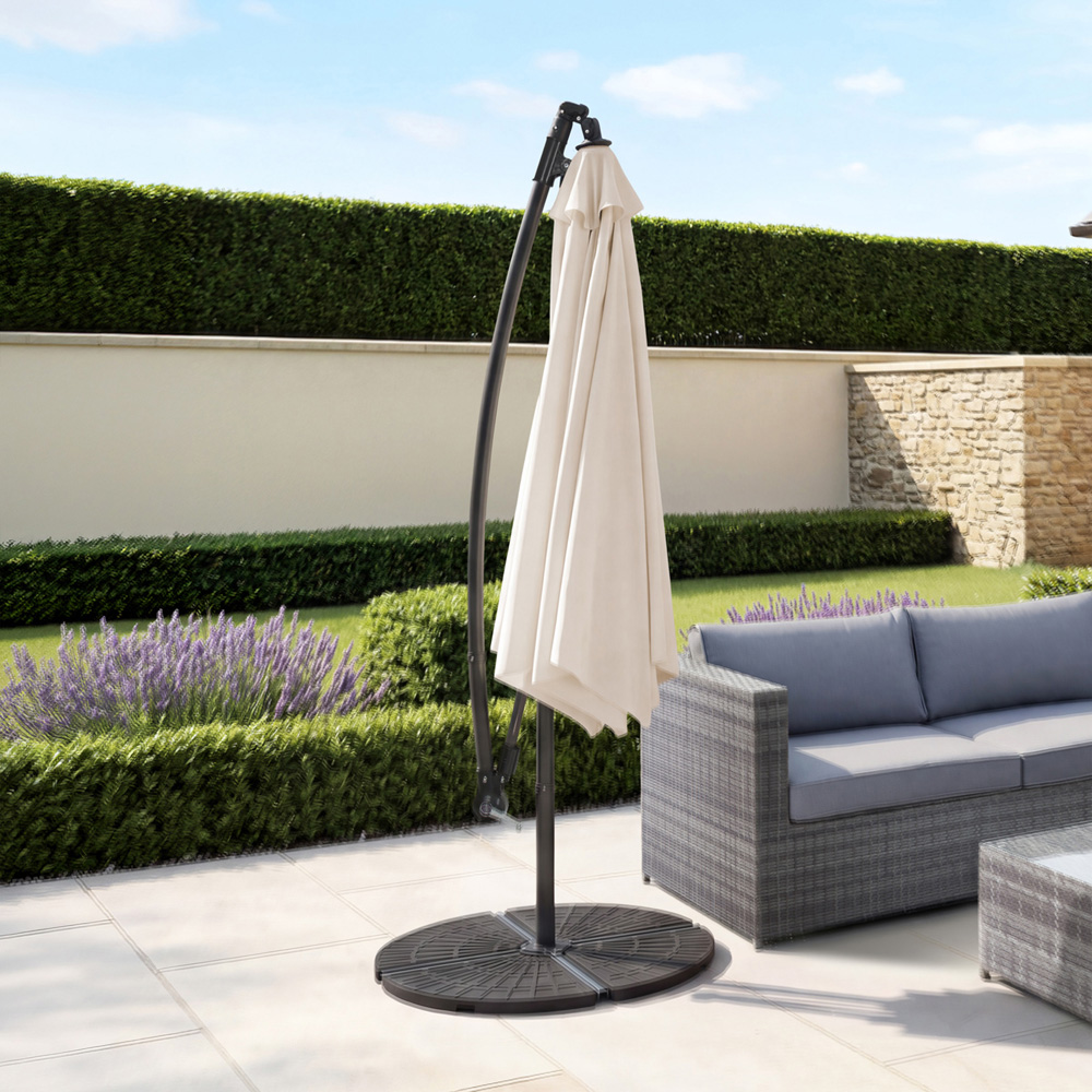 Charles Bentley Cream Hanging Cantilever Parasol 3m Image 6