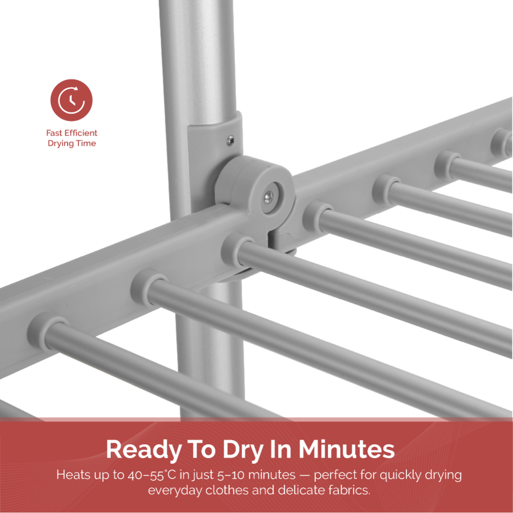 Rediffusion 3-Tier Ultra Compact Heated Clothes Airer with Cover Image 8