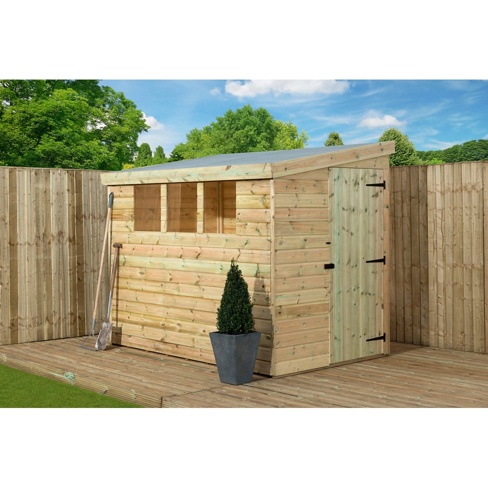 Empire Sheds 3000 8 x 6ft Tongue and Groove Wooden Pent Garden Shed Image 3