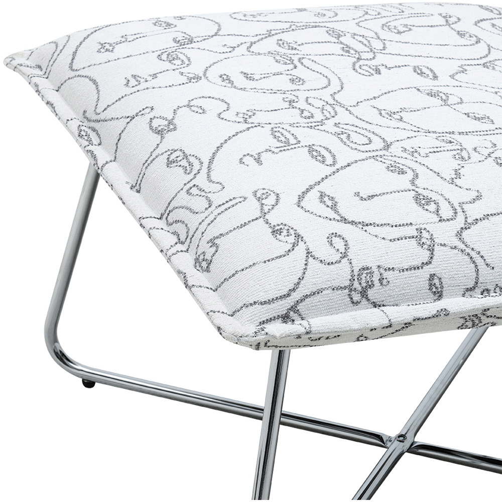 Living and Home Modernism White Accent Chair with Metal Base Image 5