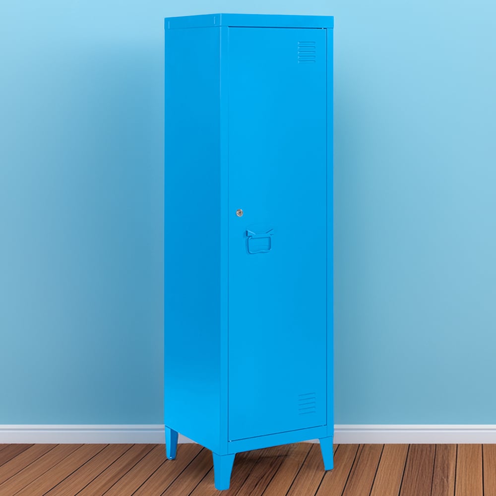 MMT Furniture Designs Single Door Blue Metal Locker Cabinet Image 1