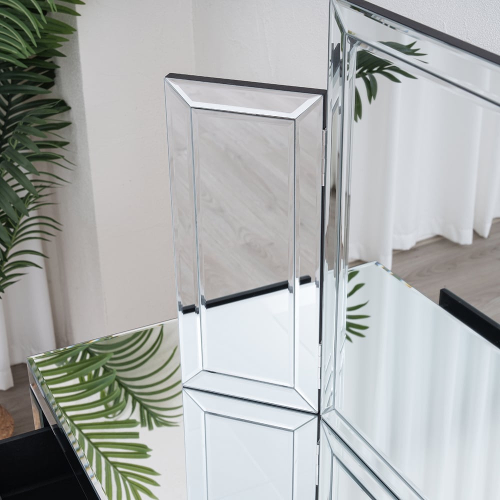 Comfy Living 2 Drawer Dressing Table Set with Mirror Image 2