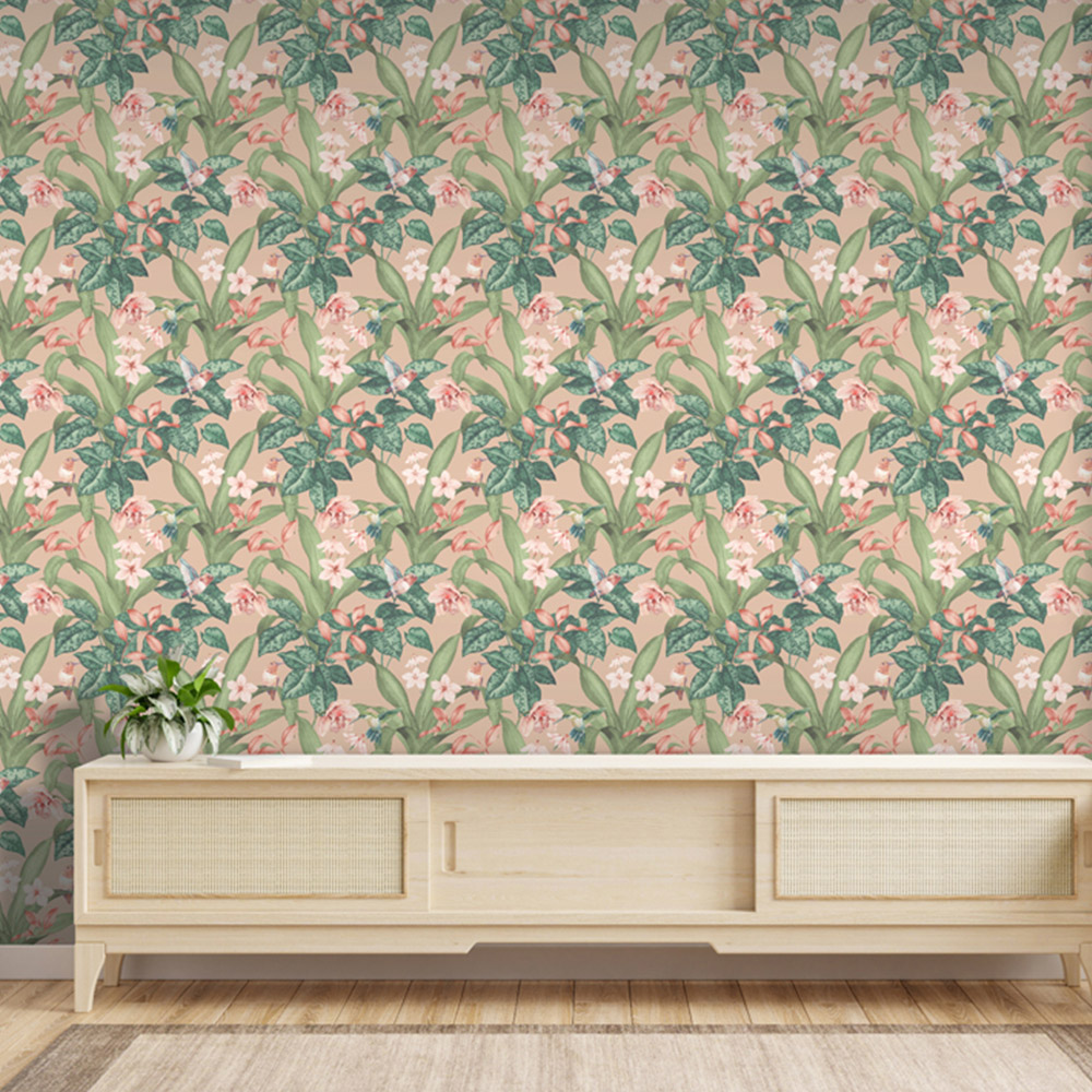 Arthouse Pretty Botanical Soft Pink Wallpaper Image 2