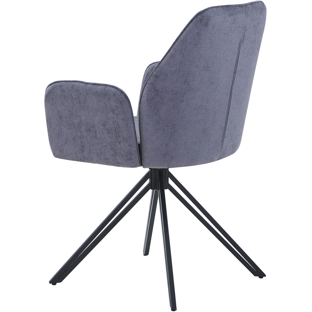 Core Products Aspen Set of 2 Grey Chenille Fabric Swivel Dining Armchair Image 3