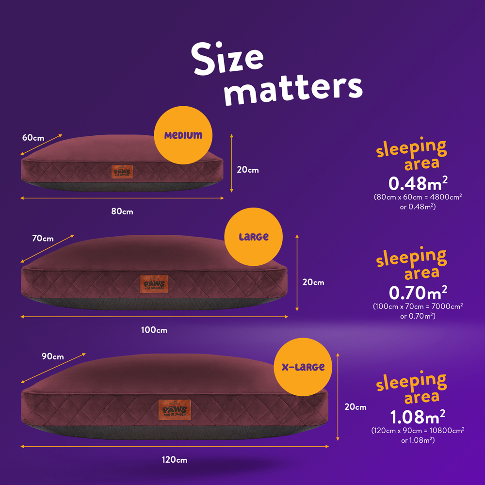 Slumberdown Large Burgundy Padded Pet Bed Image 9