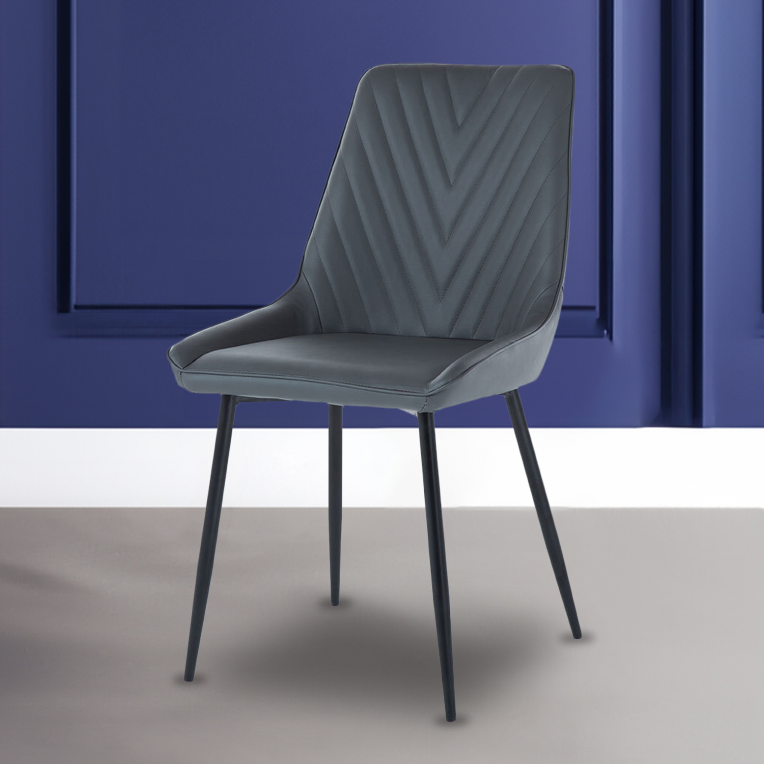 Sorrento Set of 2 Dark Grey Dining Chair Image 1