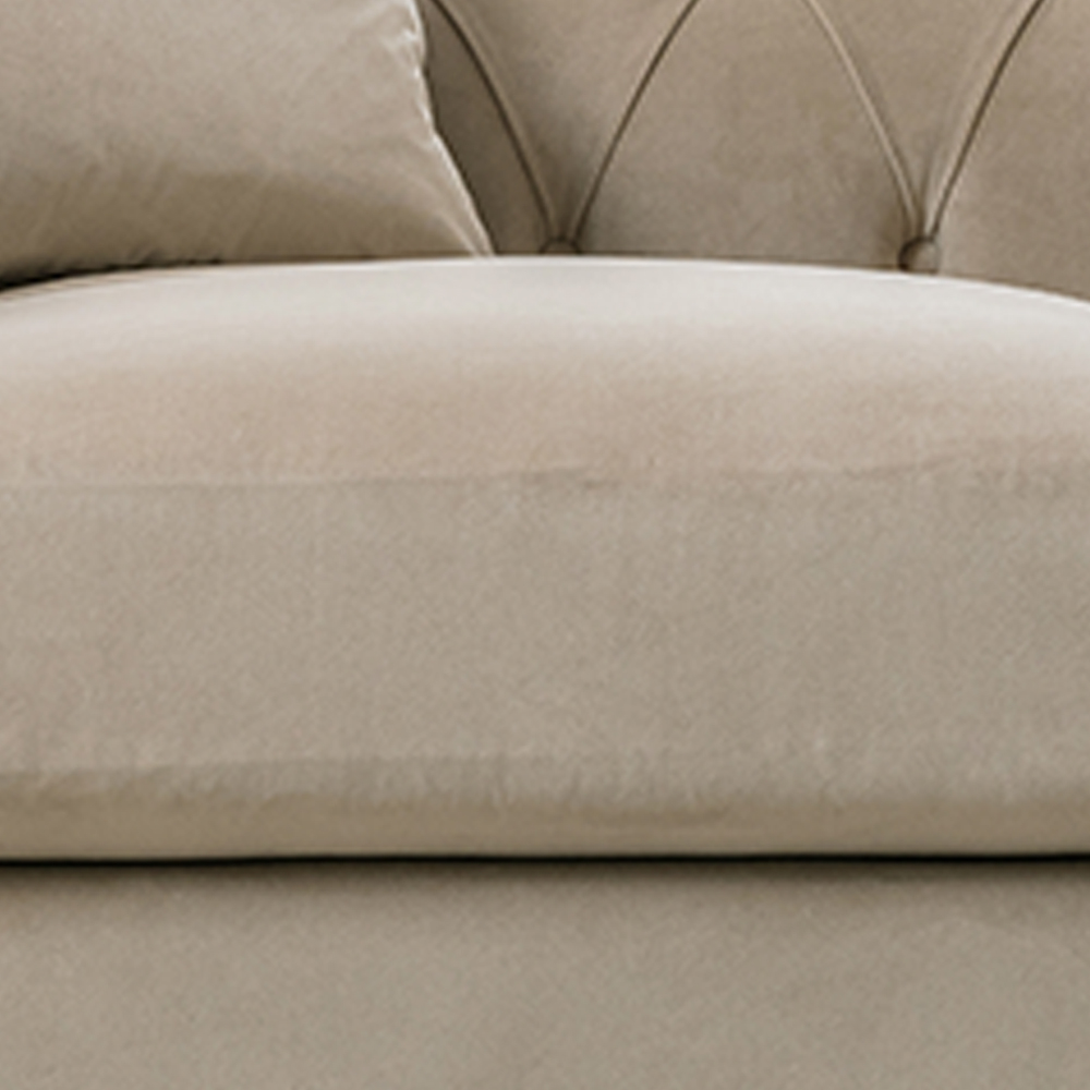 Elsie Chesterfield Putty Plush Velvet Armchair Image 3