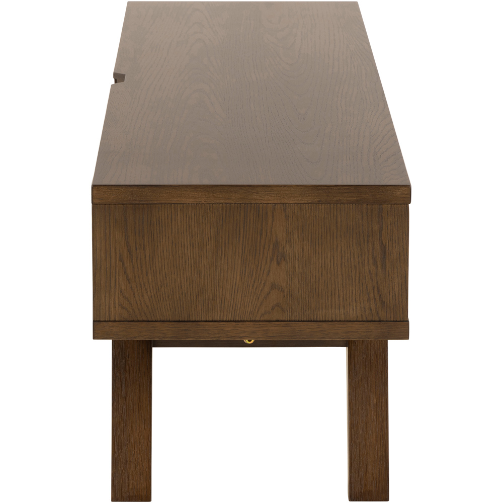 Florence A Line 2 Drawer Single Shelf Smoked Oak TV Unit Image 4