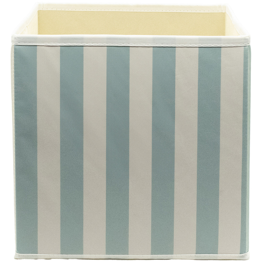 Homebase Striped Blue Compact Cube Storage Insert 3 Pack Image 3