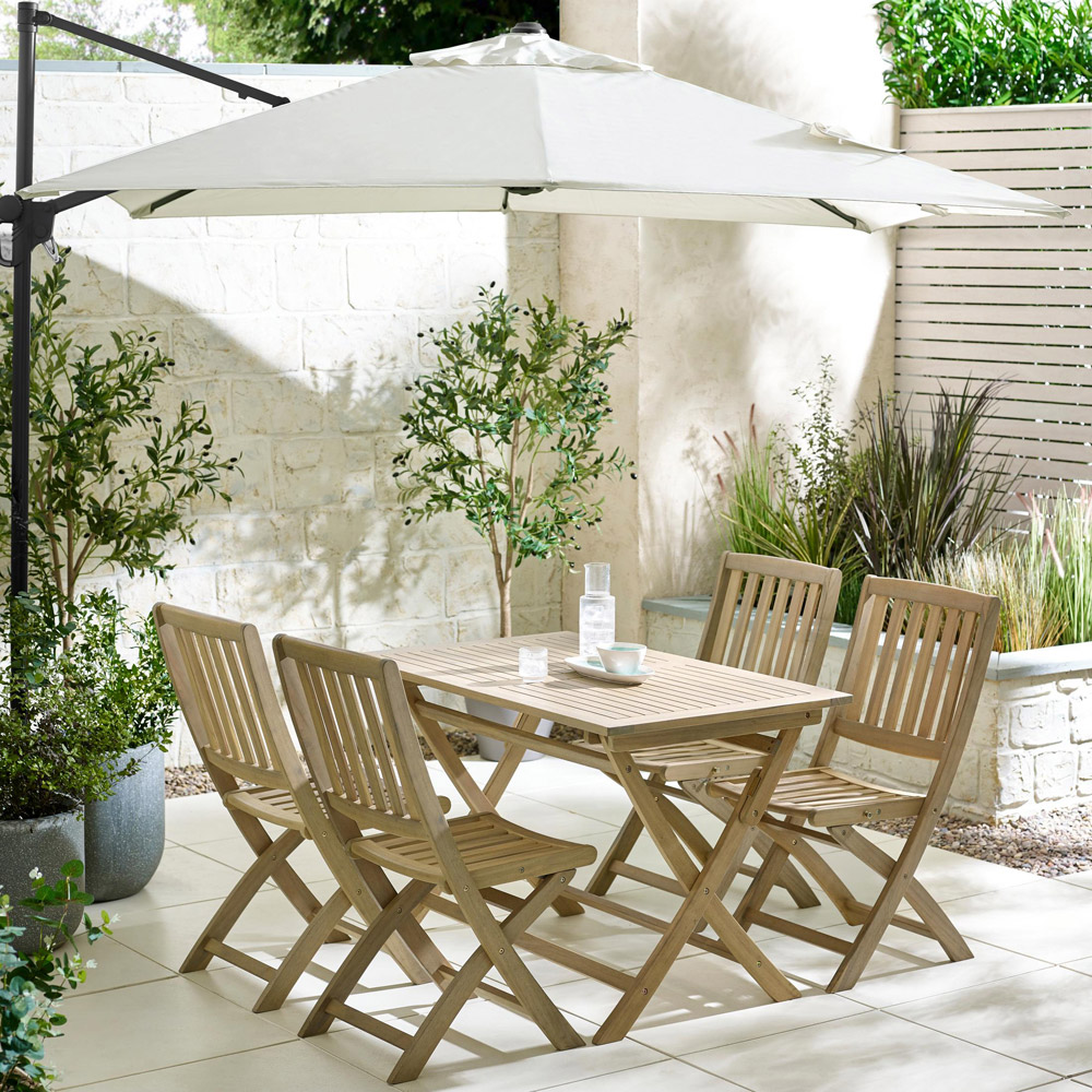 Furniturebox Essen 4 Seater Solid Wood Outdoor Dining Set Image 3