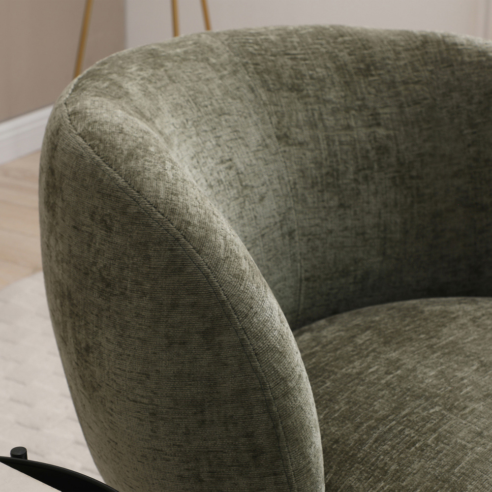 Tom Olive Chenille Swivel Accent Tub Chair Image 6