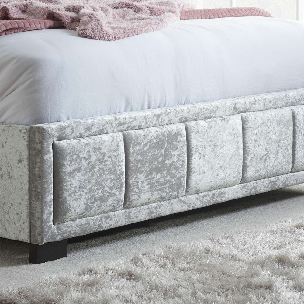 Hannover King Size Grey Velour Bed Frame Image 6