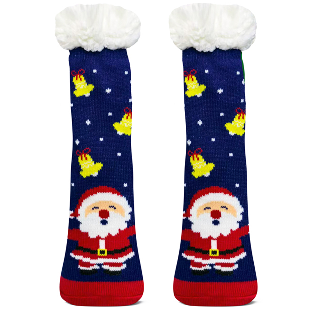 Noel Square Sherpa Fleece Santa Xmas Socks 3 Pack Image 4