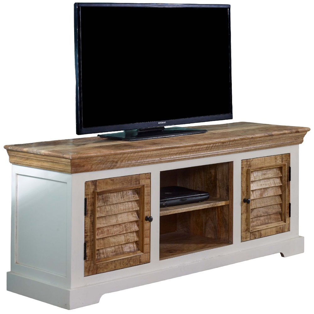 Brooklyn Alfie 2 Door 2 Shelf Solid Mango Wood TV Cabinet Image 2