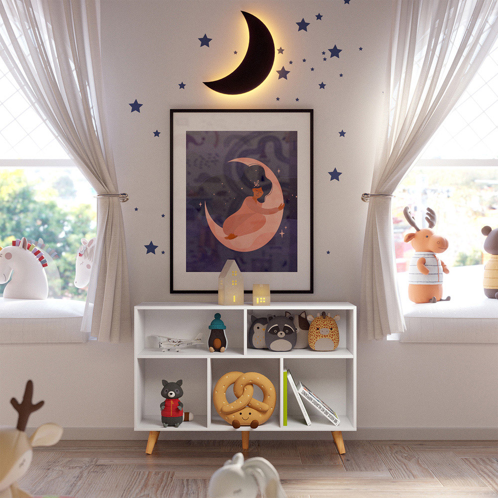 Homebase Kids 5 Shelf White Sideboard Storage Unit Image 6